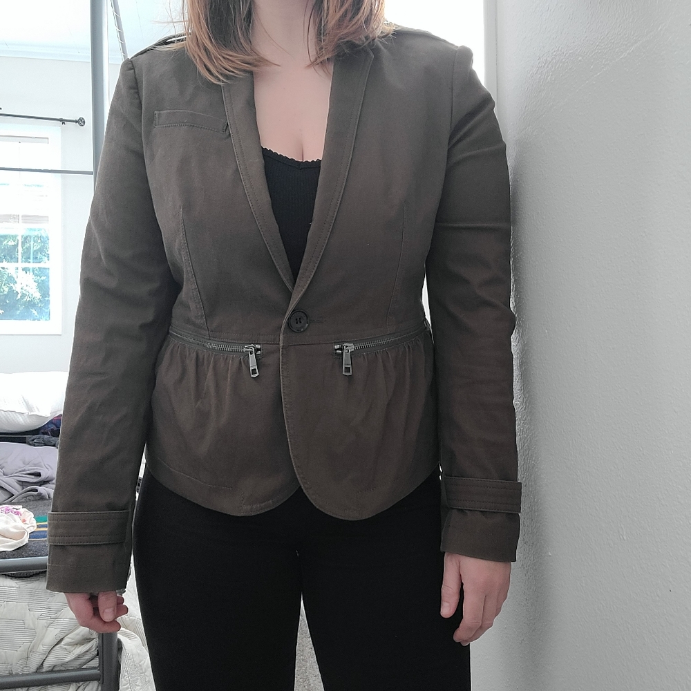 Burberry Brit Military Canvas Blazer Jacket
